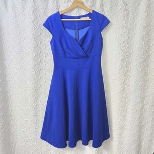 HR‎ Homrain Women's Retro Vintage Look Dress Fit Flare Royal Blue M Cap Sleeve